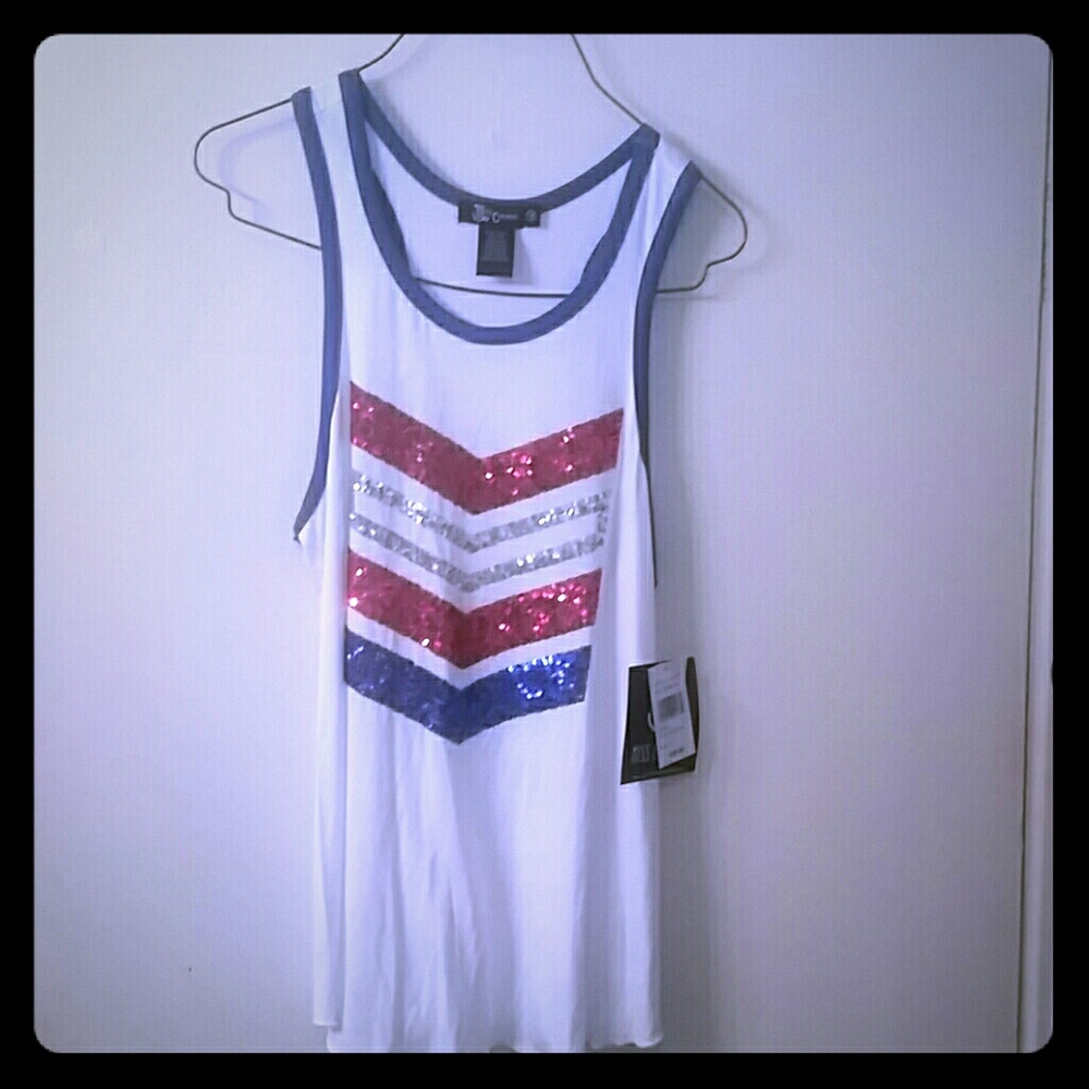 NWT! WOMEN'S Red, white & blue tank top sz M